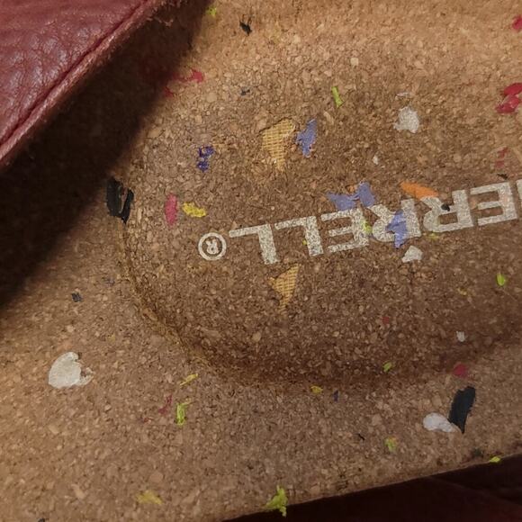 Merrell Sandal Size 7 Women's Nappa Valley Slide Cork Leather Rust Brown Sandals - Picture 2 of 12